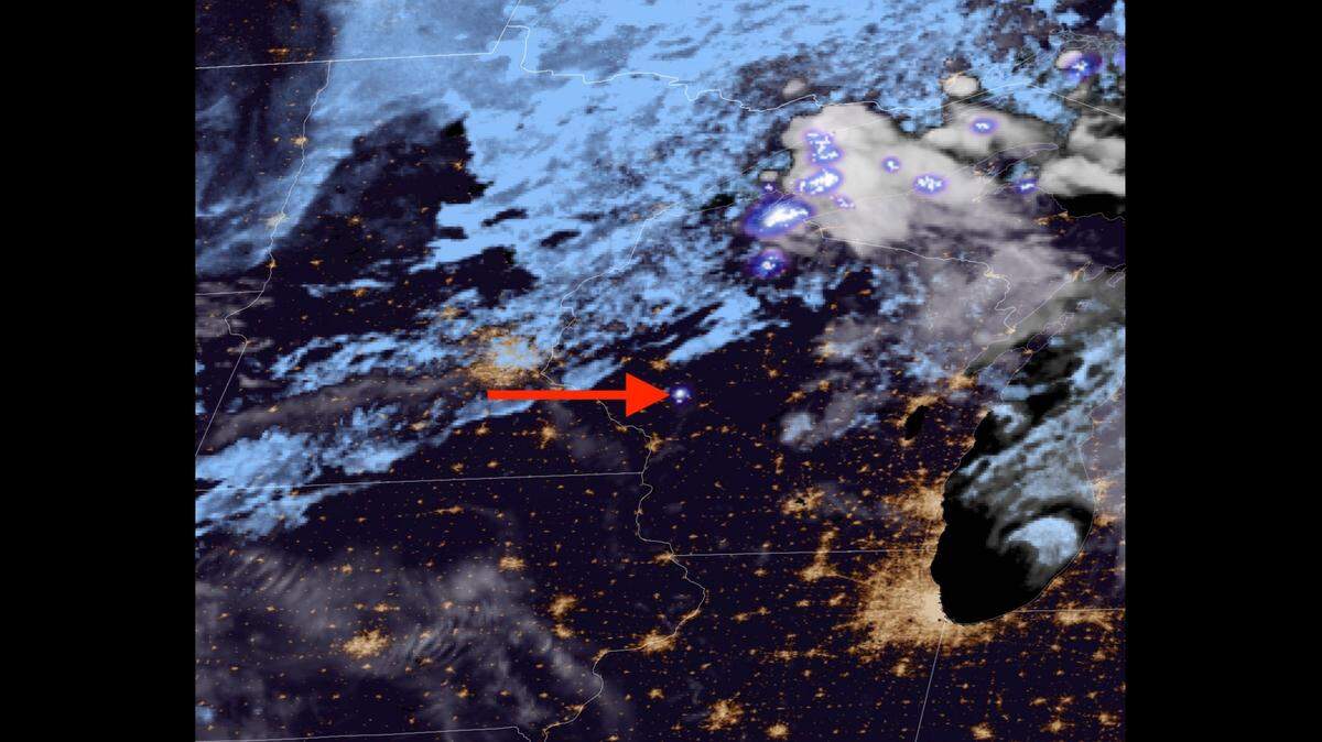 A fireball bright enough to be easily seen from space recently broke apart above the Midwest, according to NASA.