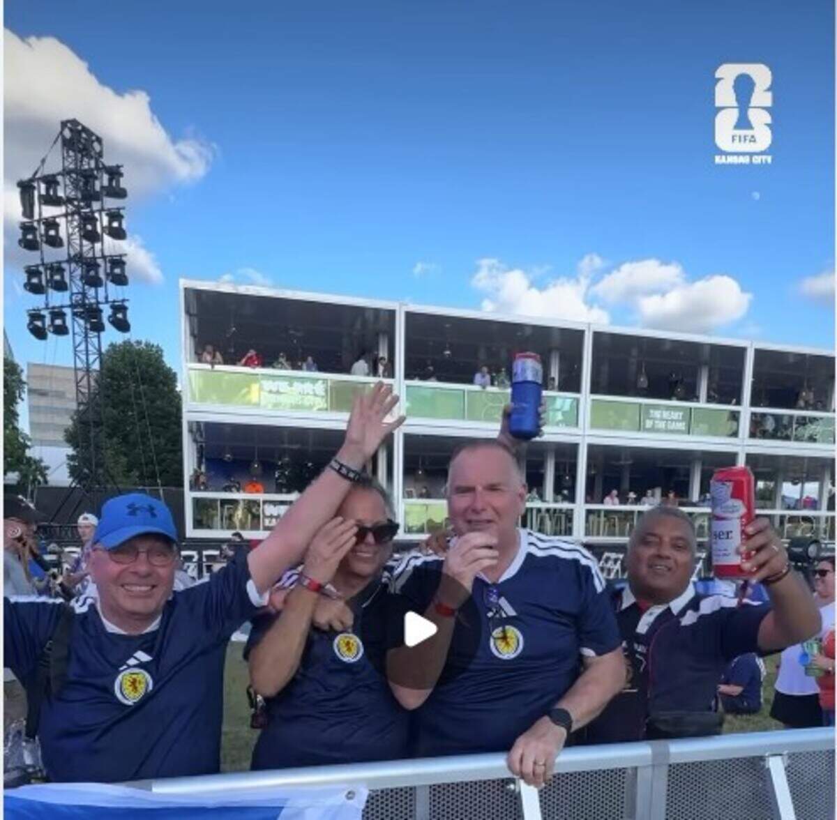 Fans of Scotland’s World Cup team said they took a wrong flight and mistakenly found themselves in Kansas City instead of Miami on Wednesday, June 24, 2026, where they joined in the FIFA Fan Festival.