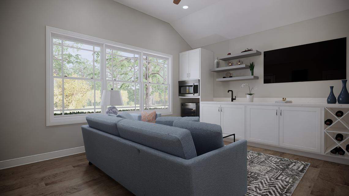 Home Square plans feature a separate living space with a variety of design options to personalize the room, such as a kitchenette, built-in shelving and extra counter space.