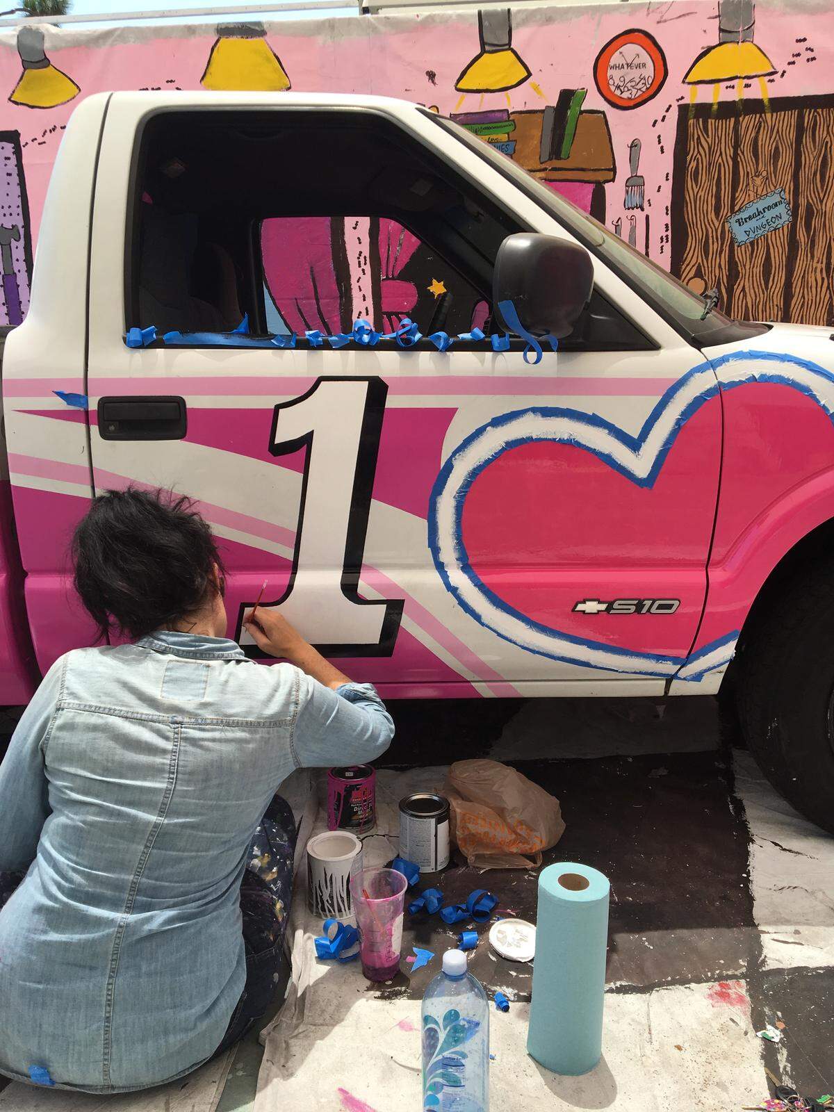 Noland documented several of her car makeovers on a YouTube series called “Peggy’s Cartoon-Up.”