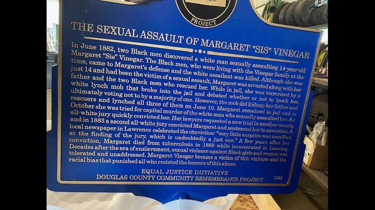 The Lawrence NAACP is awaiting city approval to put up a historical marker commemorating Margaret “Sis Vinegar, a 14-year-old Black girl who was assaulted and wrongly imprisoned in 1882.
