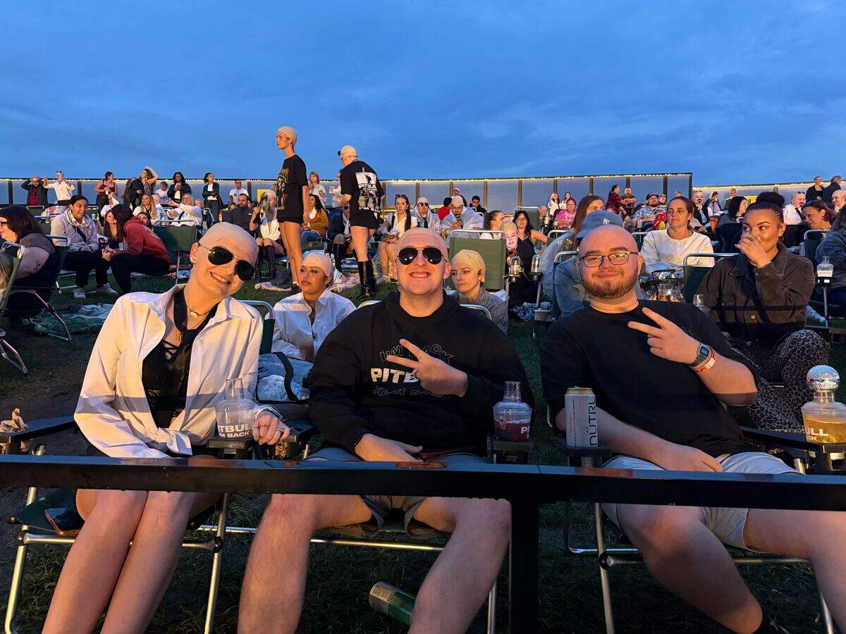 (Left to right) Darby Peters, Cameron Peters and Bryce Thurman together at the Pitbull Concert at Morton Amphitheater on Friday, Sept. 25, 2026, in Riverside.