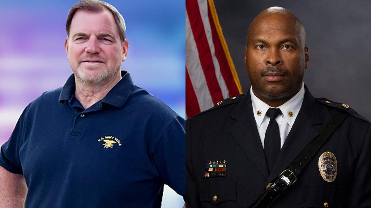 The Johnson County sheriff’s race is between Republican Doug Bedford, left, and Democrat Byron Roberson. The election is November 5.