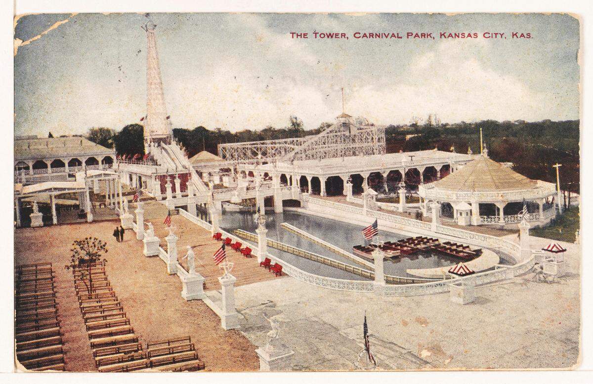 Postcard of the Tower at Carnival Park, 1908. Mrs. Sam Ray Postcard Collection (SC58)
