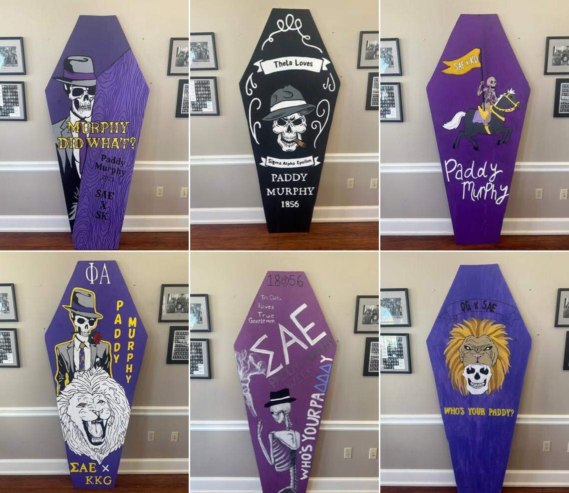 The Sigma Alpha Epsilon KU Instagram account posted a series of coffin lid decorations on April 21, 2025, during Paddy Murphy Week, an annual SAE tradition where chapters around the country host social and philanthropic events in the honor of a fictional Chicago gangster killed by a federal agent during a prohibition-era alcohol bust. According to legend, both men were SAE brothers.