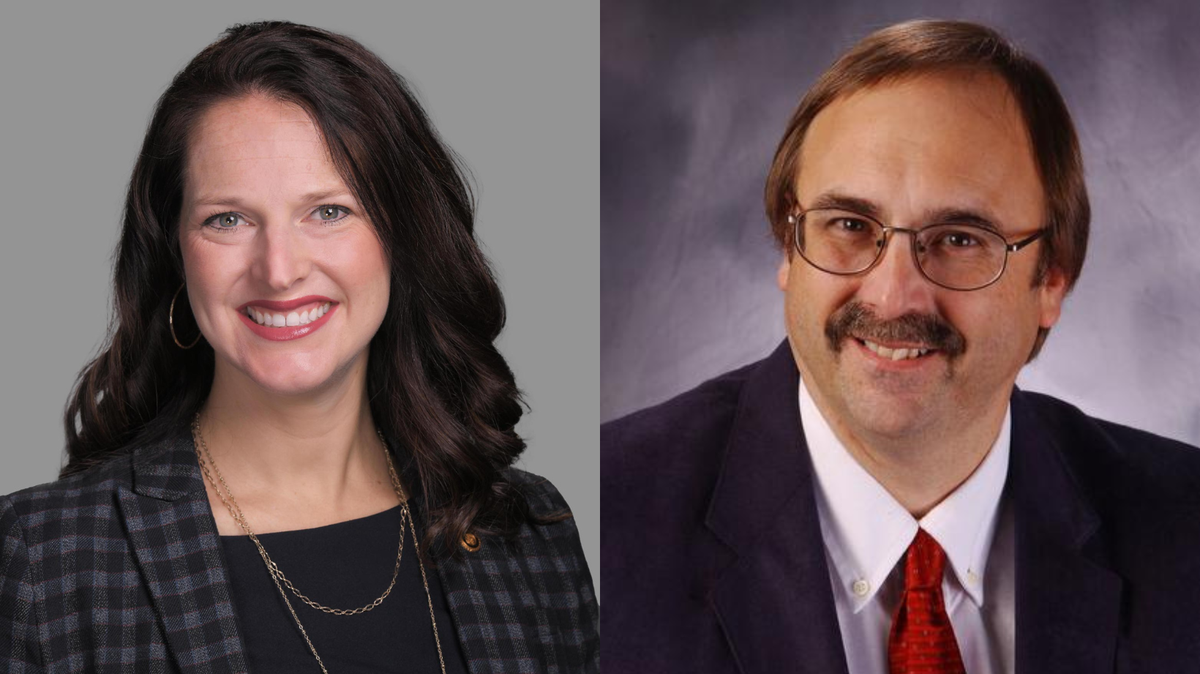 Missouri Democratic Rep. Maggie Nurrenbern (left) and Republican Clay County Presiding Commissioner Jerry Nolte