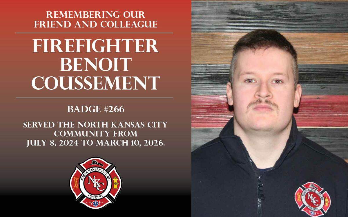 Benoit Coussement, badge number 226, died unexpectedly in his home Wednesday, the North Kansas City Fire Department shared in a social media post Thursday.