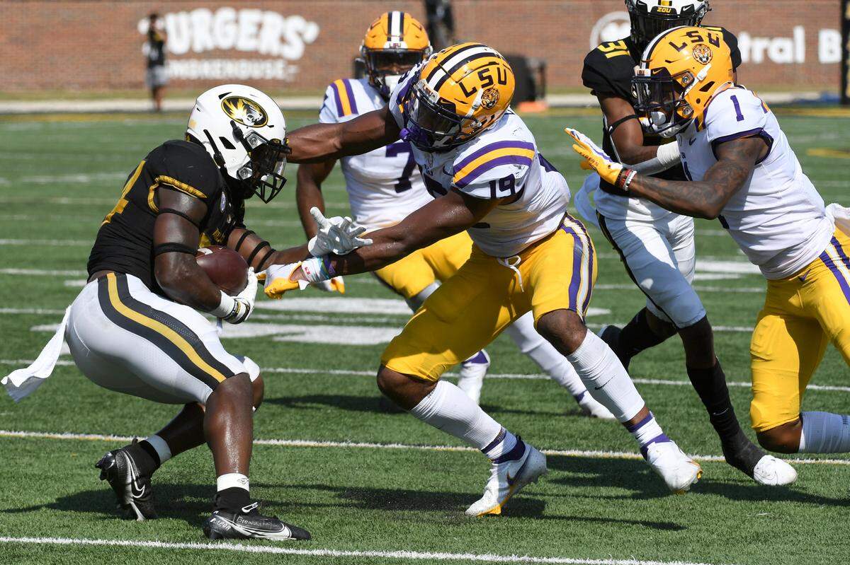 Missouri running back Larry Rountree ran for 119 yards on 18 carries in the Tigers’ 45-41 upset of defending national champion LSU two weeks ago.