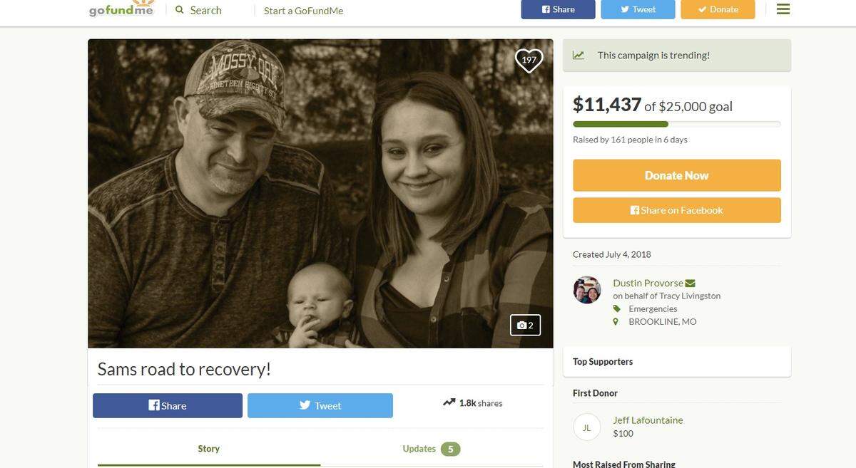 A GoFundMe account created to help Samantha Dean’s family cover medical costs raised more than $11,000 by Wednesday, July 11, 2018.