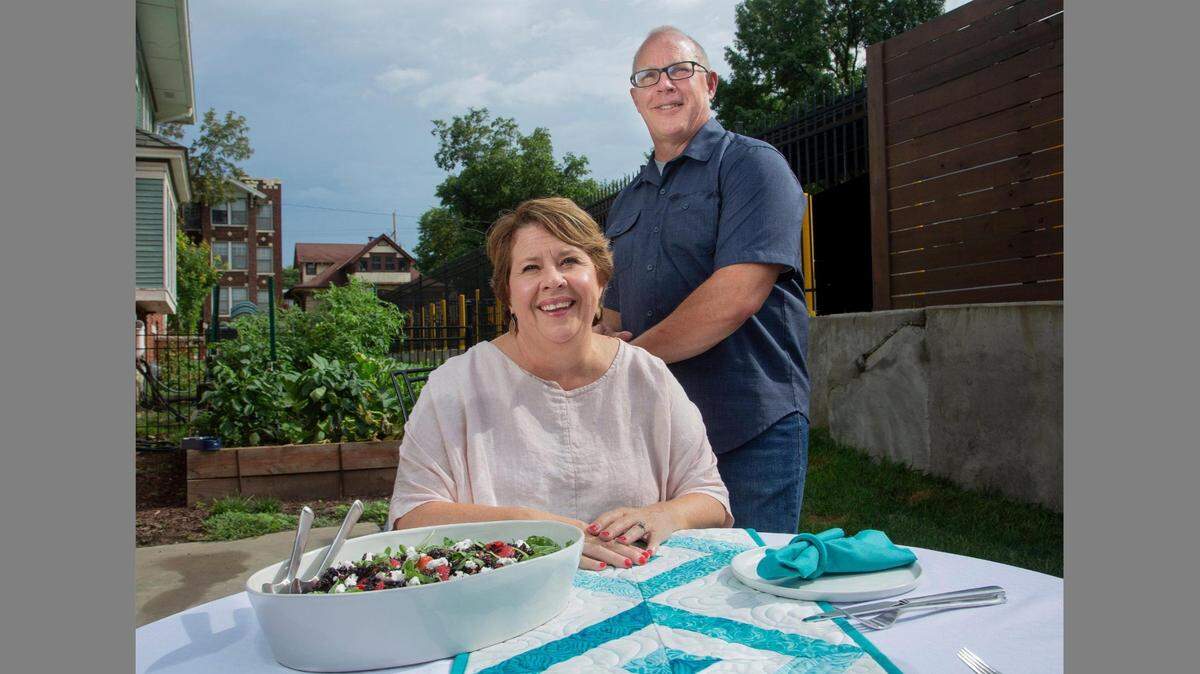 Patti and Dana Meier of Westport enjoy using the veggies and herbs from their garden to cook such delicacies as this Forbidden Salad.
