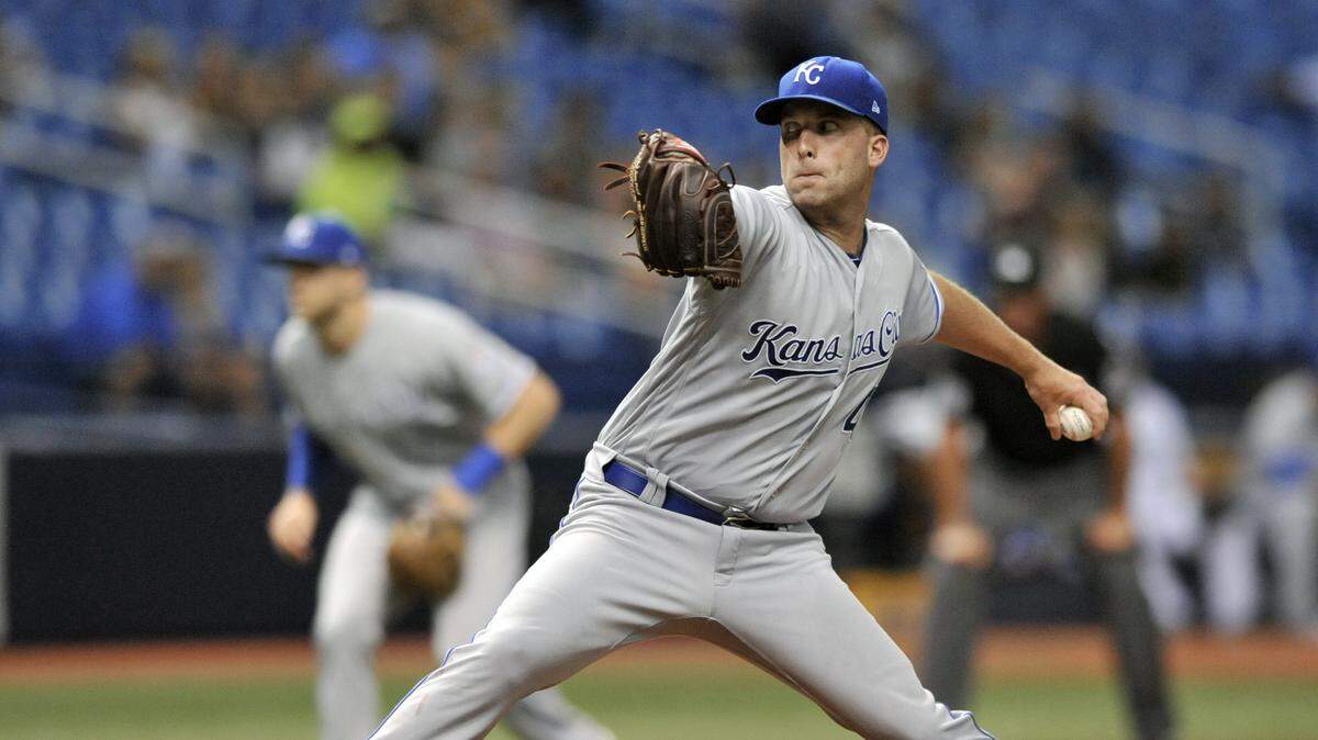 Royals starter Danny Duffy gave up two runs in five innings on Thursday night against the Rays.