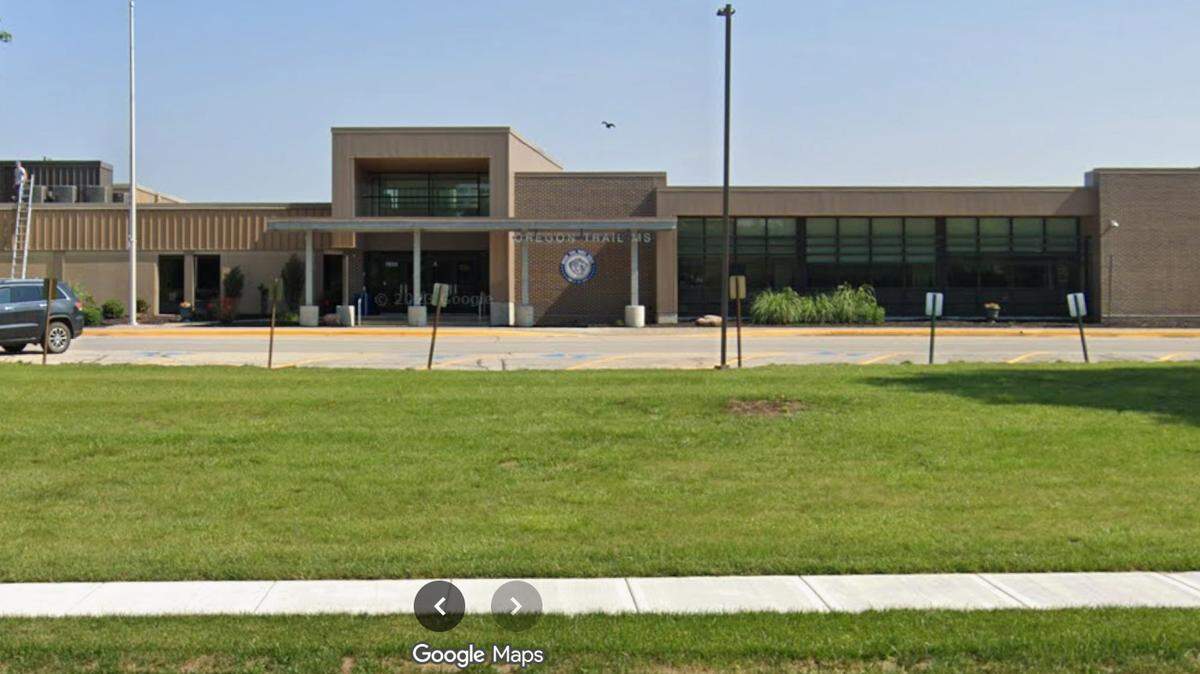 A Google Maps screenshot of Oregon Trail Middle School in Olathe. A new federal lawsuit alleges the district ignored student sexual assault concerns at the school from 2021-2023.