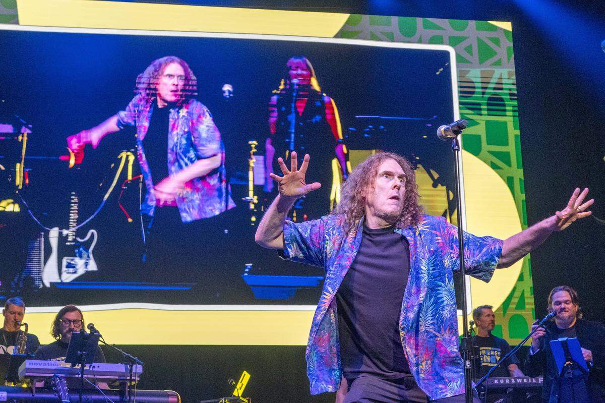 “Weird Al” Yankovic performs “Amish Paradise” at Thundergong! on Saturday, November 8, 2025, at Uptown Theater in Kansas City. The annual fundraiser was hosted by Jason Sudeikis and featured live music performances and moments of comedy.