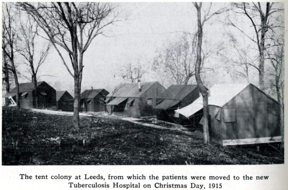 Photograph of the TB tent colony, 1915. Jackson County Medical Journal, Sept. 24, 1932.