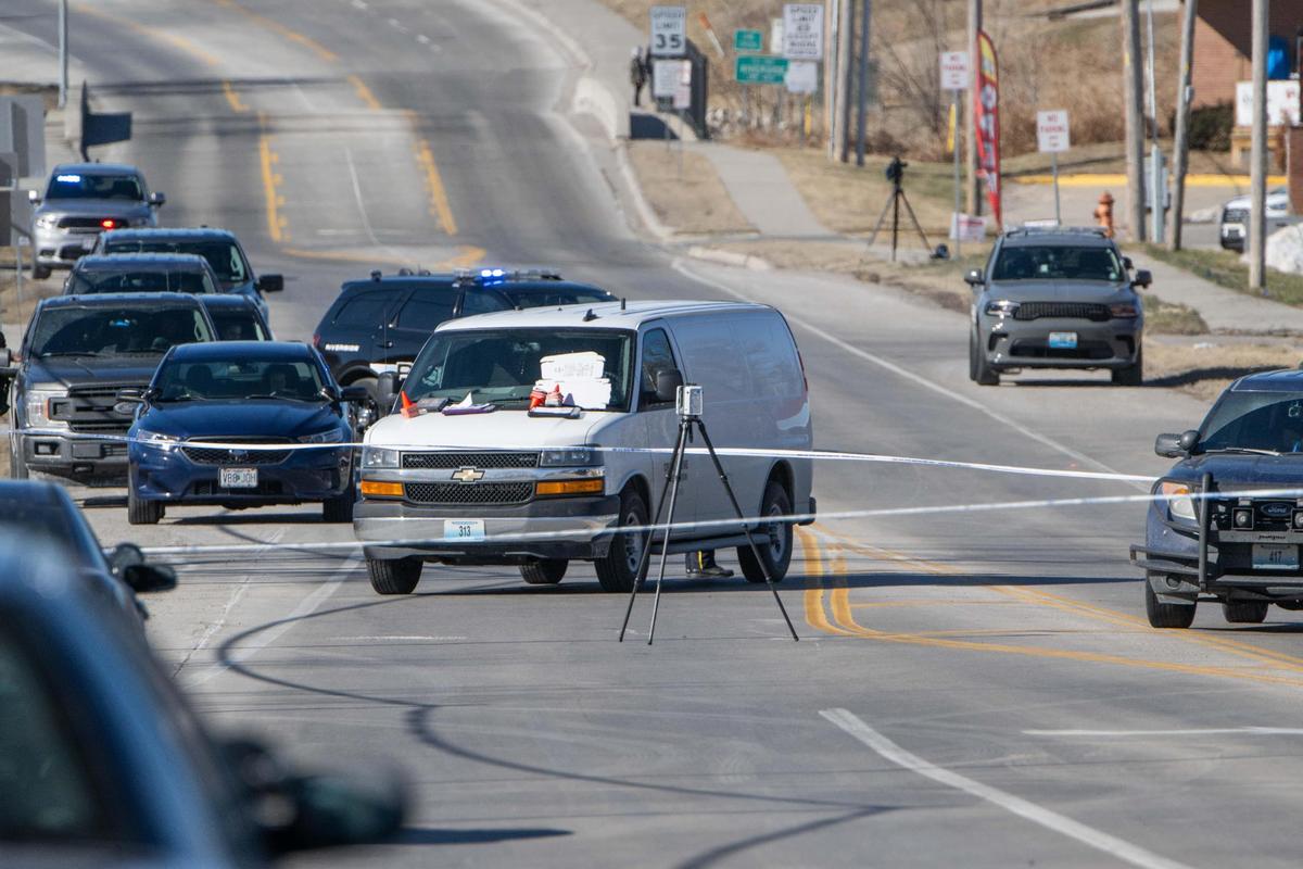 Scenes from a police involved shooting in Riverside on Friday, Feb. 28, 2025. Police were investigating a double homicide. The suspect, George C. Manning III, died in the shooting.