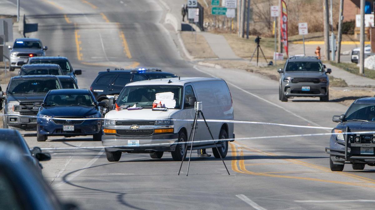 Scenes from a police involved shooting in Riverside on Friday, Feb. 28, 2025. Police were investigating a double homicide. The suspect, George C. Manning III is deceased.