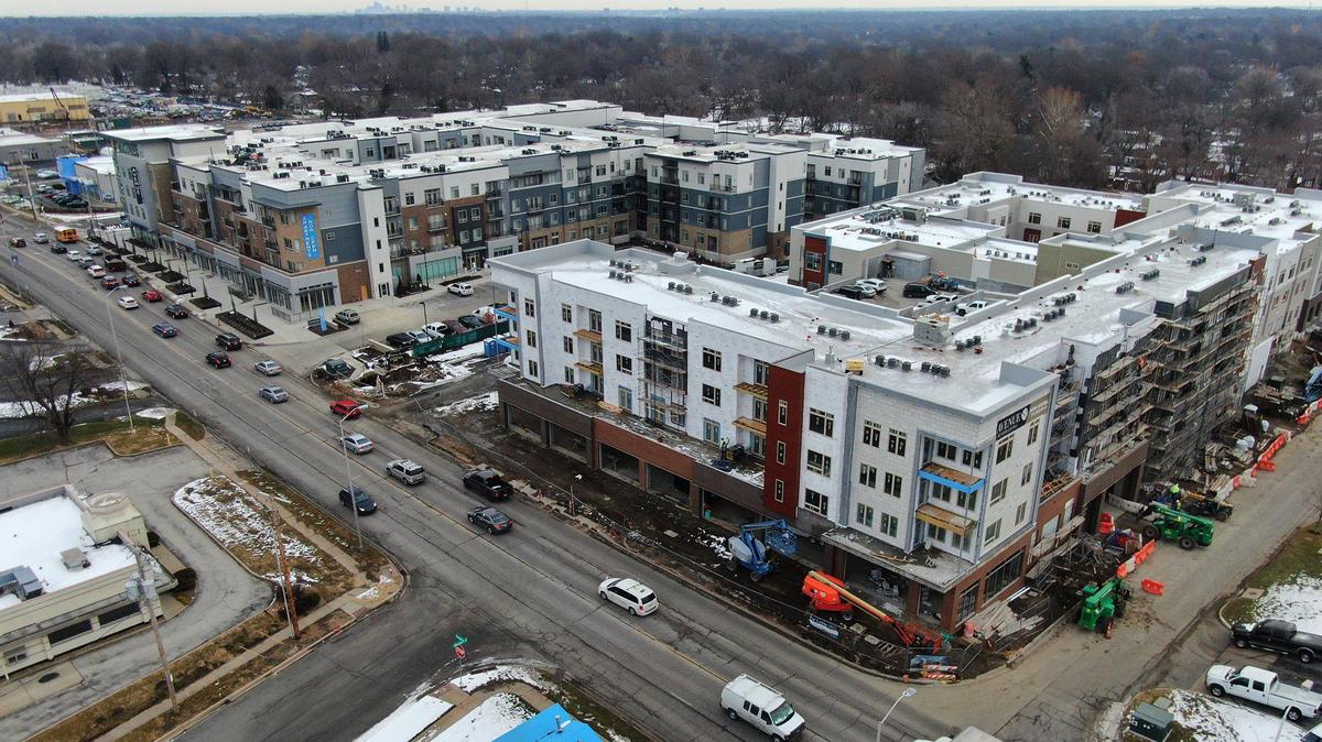 Avenue 80, a 220-unit apartment complex at 80th Street and Metcalf Avenue, will be followed up by Avenue 81, right, a 150-unit senior independent and assisted living project at 82nd Street in downtown Overland Park.