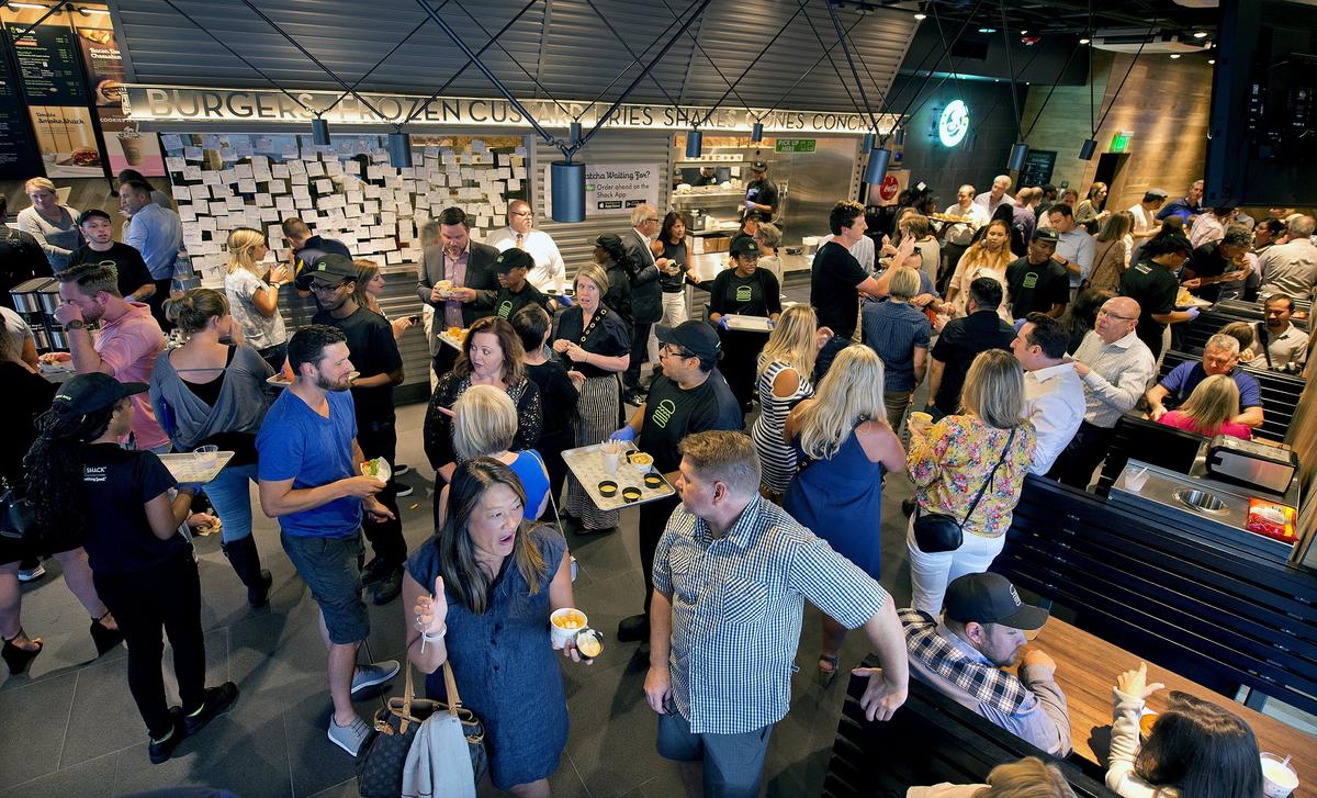 The Shake Shack hosted a private event on Tuesday evening, Sept. 4, 2018, in advance of a soft opening on Wednesday and a grand opening celebration on Thursday. The new burger restaurant is at 239 W. 47th Street on the Country Club Plaza.