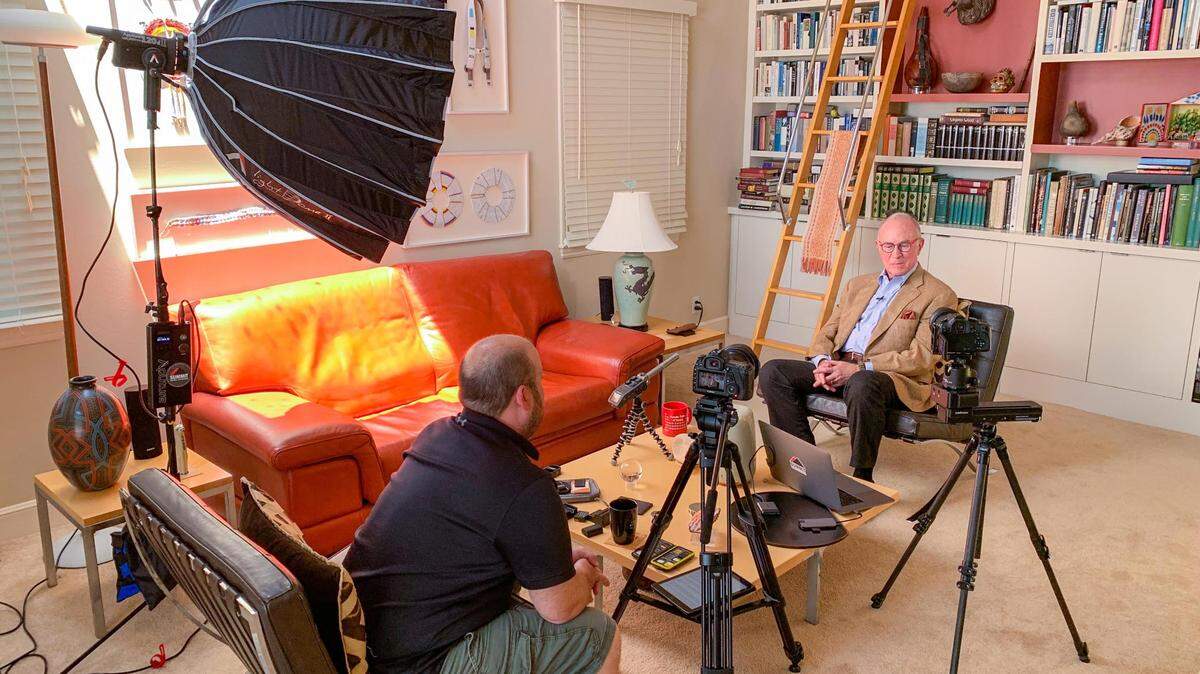 Chad Godfrey interviews author and former Drumm Farm resident Richard Rhodes at his home in California.