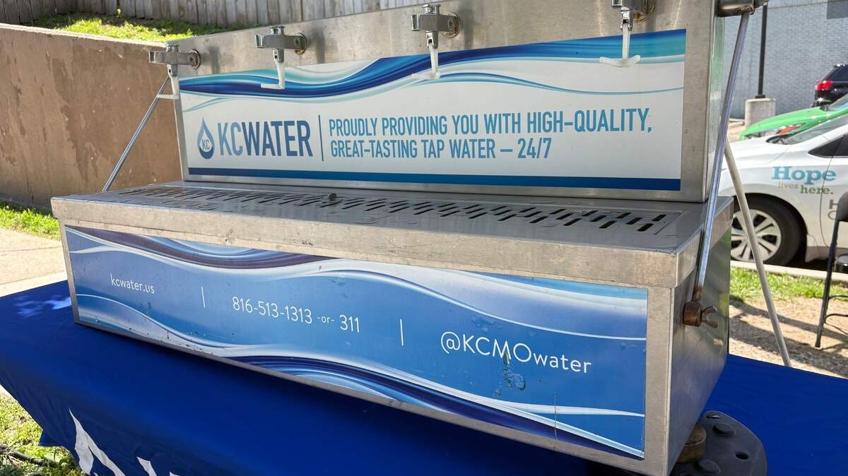 A water refill station located outside the Healing House Recovery Community Center at 111 South Elmwood Ave.