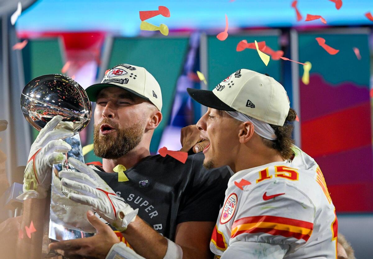 Kansas City Chiefs tight end Travis Kelce, left, and Kansas City Chiefs quarterback Patrick Mahomes will return to the Big Slick Celebrity Weekend next week.
