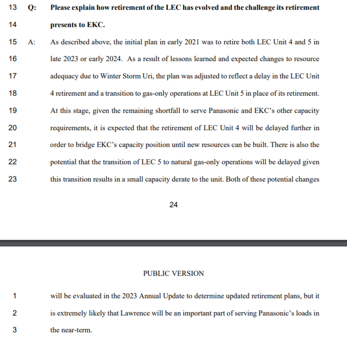 Documents filed by Evergy with the Kansas Corporation Commission show how the Panasonic battery plant is playing into Evergy’s decision to delay retirement of a coal-fired power plant unit.
