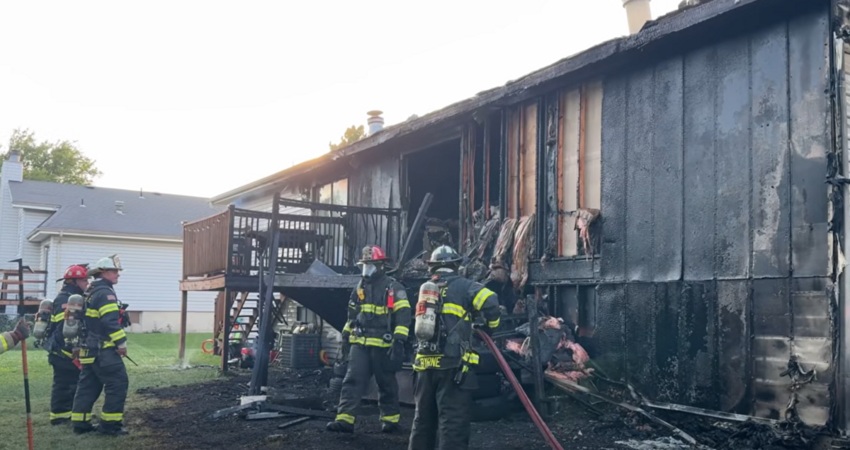 A fire at a duplex near the intersection of East 152nd Street and South Avalon Lane on Sunday, June 28, displaced 13 people, the Olathe Fire Department said. Investigators believe the fire was sparked by a firework.