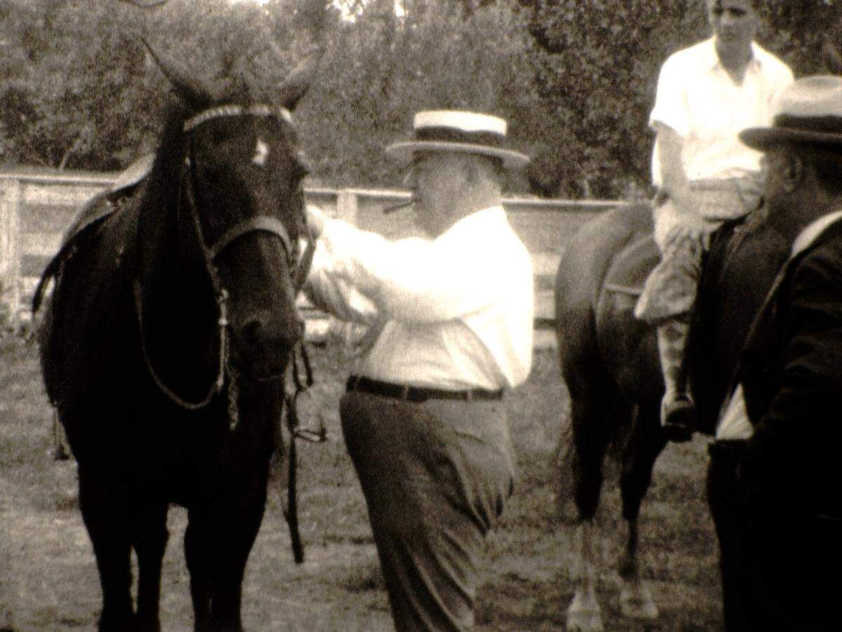 A home movie from 1928 captures infamous Kansas City politician “Boss Tom” Pendergast tending to some horses at a stable. Vintage film collector Joe Tomelleri didn’t expect to see Pendergast in the film he had purchased in an online auction.