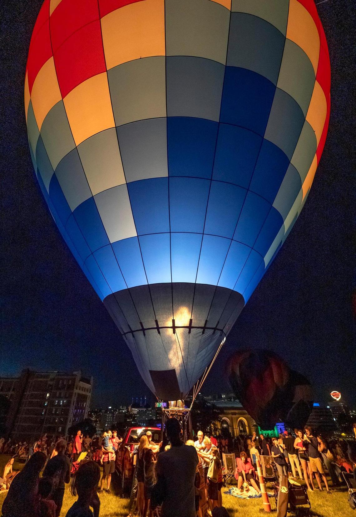 The night glowed with colorful hot air balloons at the Great Balloon Glow Saturday, August 20, 2022, at the National World War I Museum and Memorial.