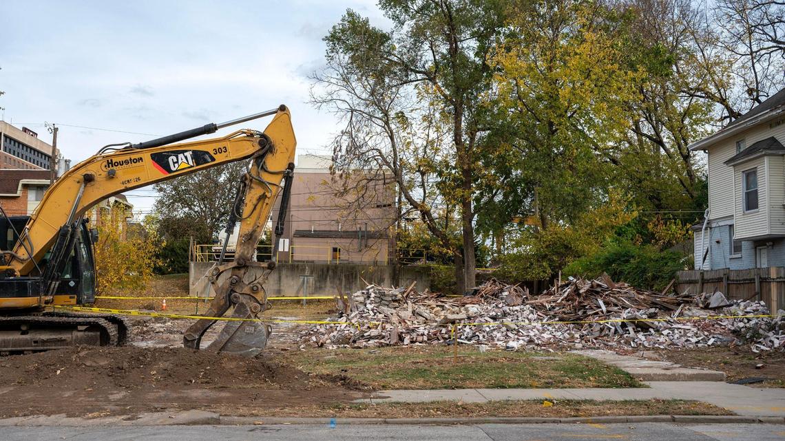 A demolished house is seen at 3419 Jefferson St. on Tuesday, Oct. 29, 2024, in the Valentine neighborhood of Kansas City.