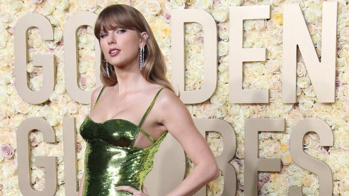 green emerald velvet dress Taylor Swift in Gold Dress Celebrity Cutout – LifesizeCutouts