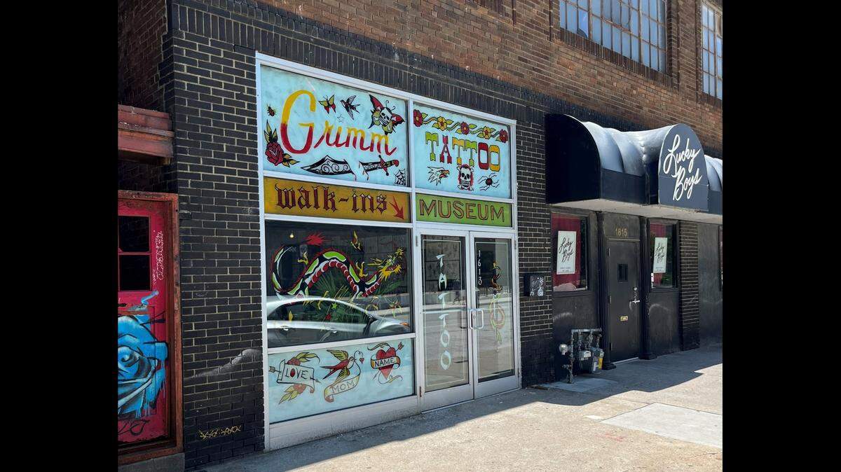 Grimm Tattoo reopened Wednesday, June 21, 2023, in Kansas City’s West Bottoms. The Midtown building that previously housed the storied tattoo business was badly damaged in a fire in April.