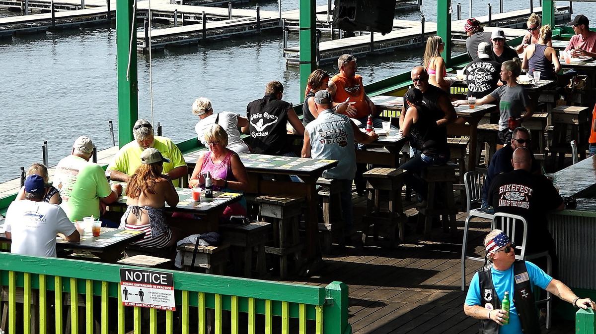 Bikefest brought thousands of riders to the Lake of the Ozarks in September 2020. They patronized bars and restaurants such as Shady Gators on the water.