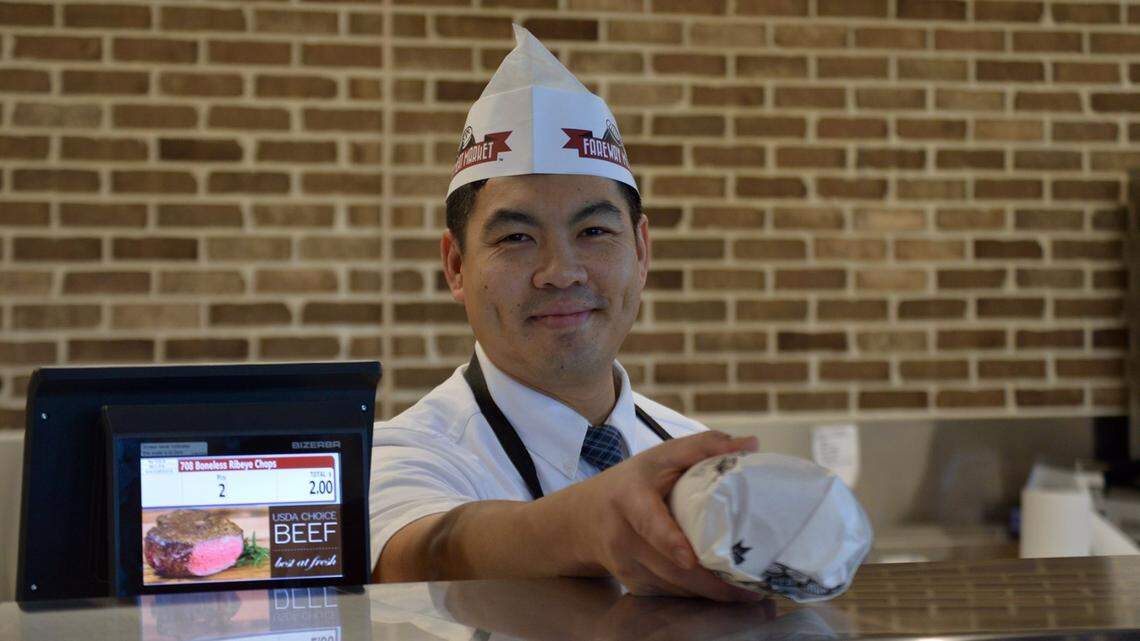 A Fareway Meat Market employee at an Ames, Iowa, store.