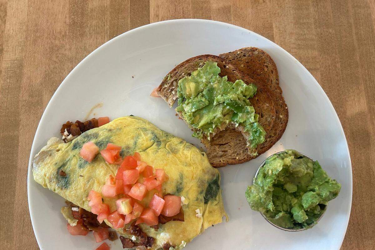 Enjoy’s menu includes breakfast items, like its avocado toast.