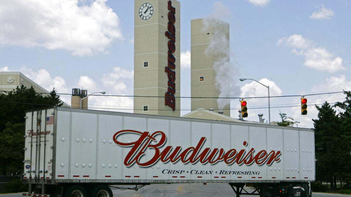 A Budweiser truck turns into Anheuser-Busch’s Columbus brewery Tuesday, July 15, 2008 in Columbus, Ohio.