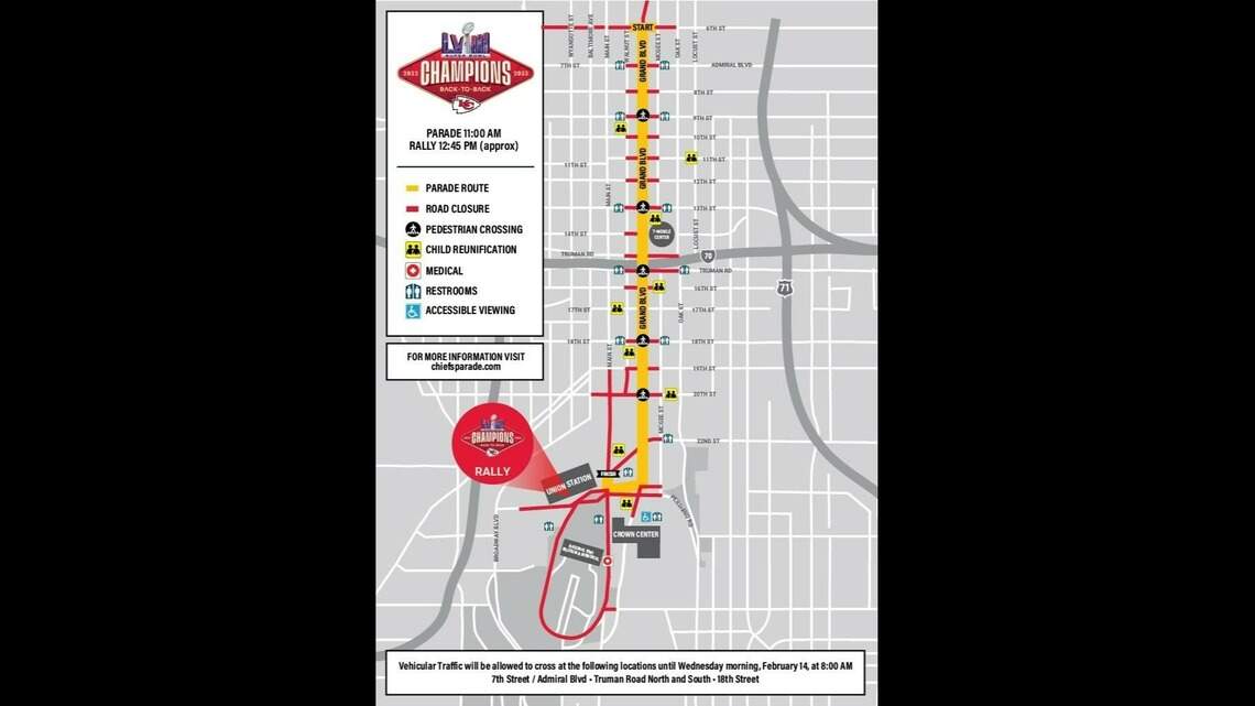Which streets will be closed for the Super Bowl parade in downtown KC? Here’s a guide