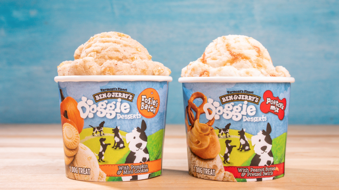 Ben & Jerry’s is releasing Doggie Desserts — two frozen treats made especially for dogs.