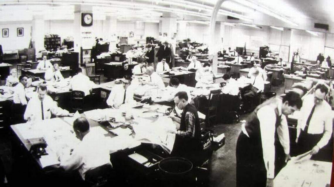 The Star’s busy newsroom in the 1960s.