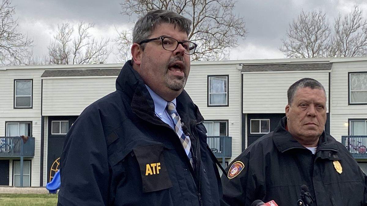 John Ham, a spokesman with the Bureau of Alcohol, Tobacco, Firearms and Explosives, gives an up update Friday morning on an apartment complex fire that hospitalized 15 people and put two children in critical condition.