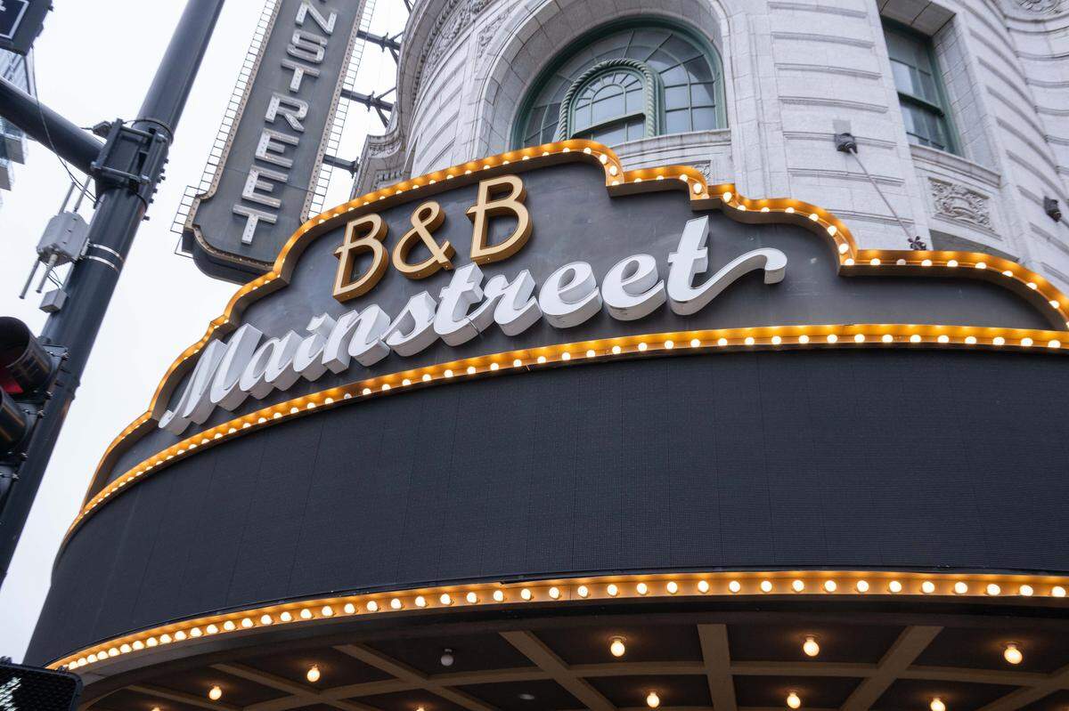 The B&B Theatres Mainstreet location on Monday, March 2, 2026, in Kansas City. The location recently closed.