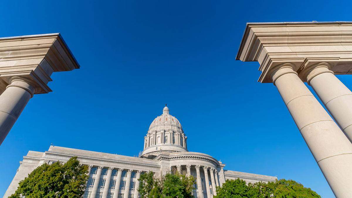 August 26, 2020 - Jefferson City, Missouri, USA: The Missouri State Capitol located in Jefferson City and it is the third capitol in the city after the other two were demolished