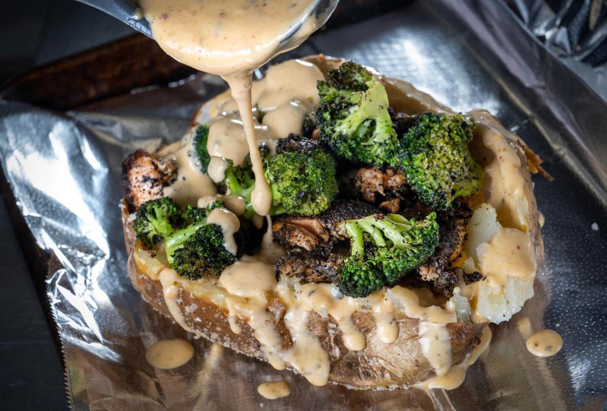 Thomas Clark of TC’s Fully Loaded will offer his gourmet baked potatoes like the Salmon Broc, featuring blackened salmon and broccoli topped with a Cajun cream sauce.