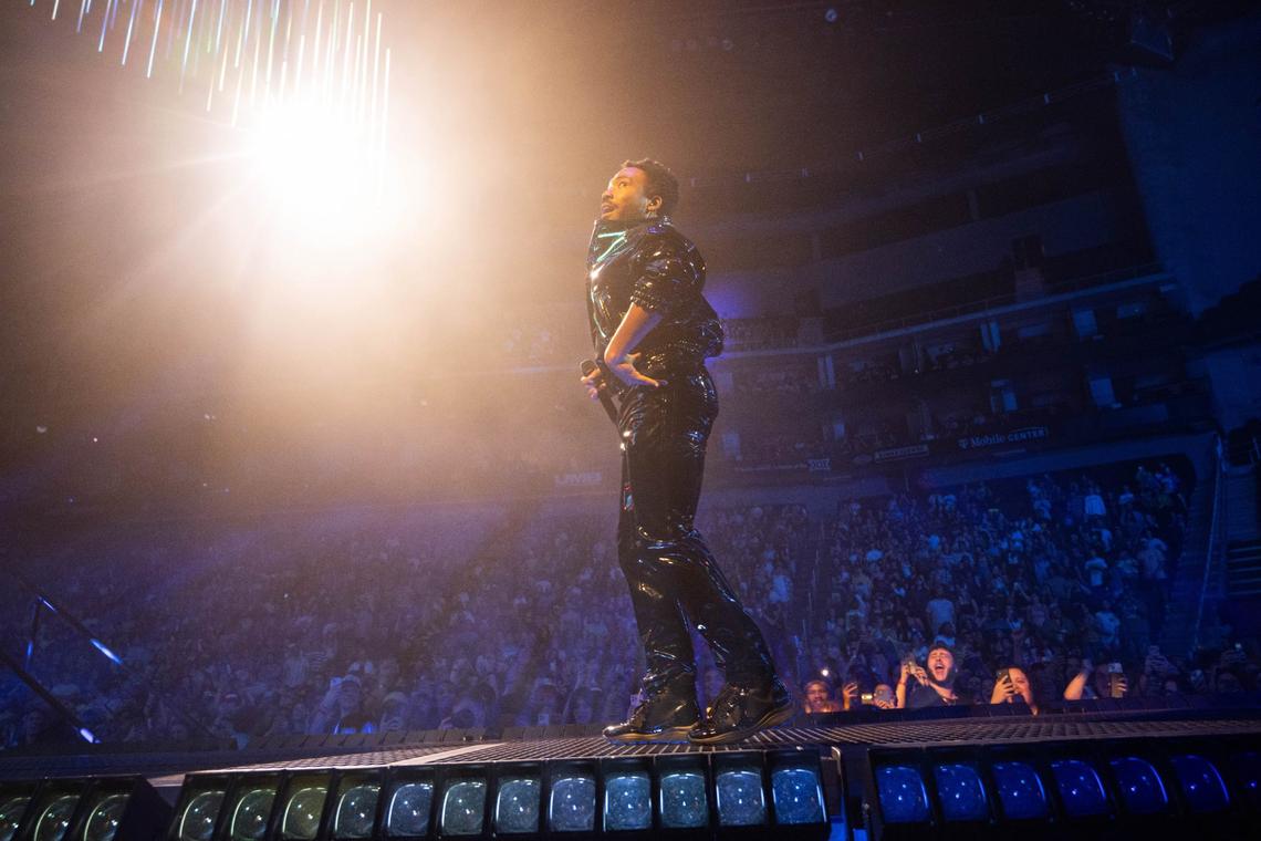 Childish Gambino performs at the T-Mobile Center in Kansas City, August 12, 2024. This was his first performance in Kansas City in nearly 10 years and his last tour under the moniker “Childish Gambino.” Gambino will go by his birth name, Donald Glover.