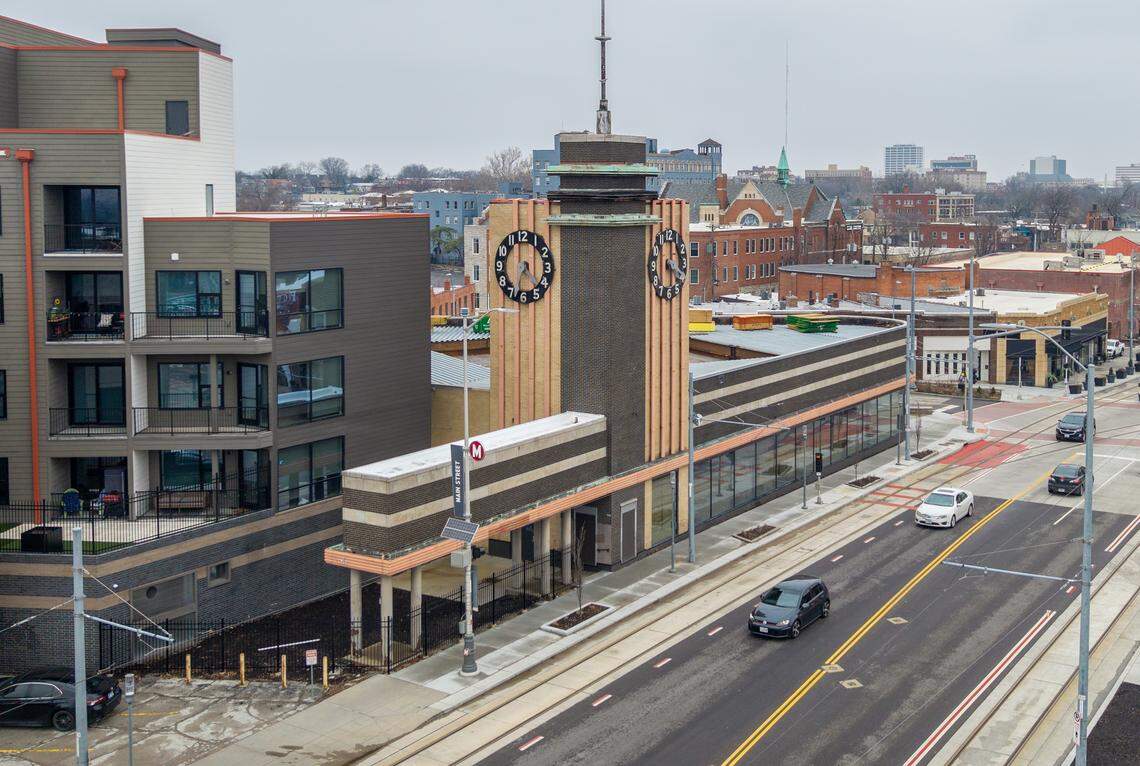 After long delays, construction on the 1934 Katz Drug Store, which included building a swimming pool on its roof, continued on March, 4, 2026.