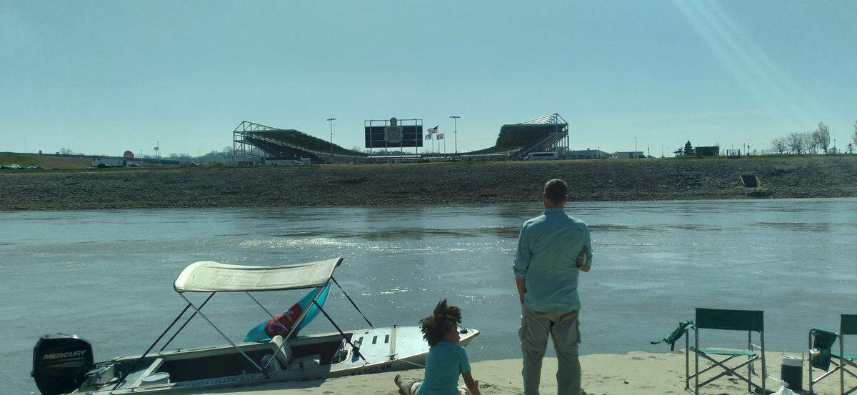 Some fans were able to watch the KC Current season opener at CPKC Stadium thanks to a sandbar in the Missouri River.