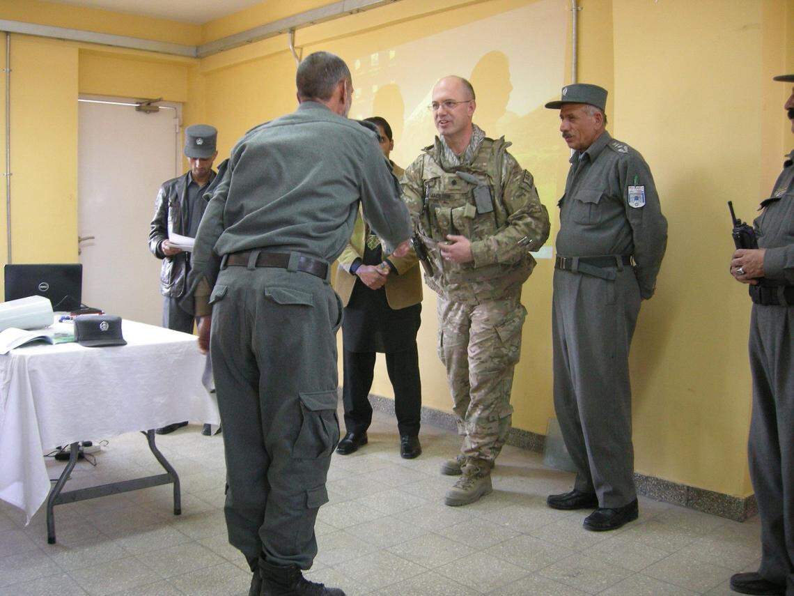 Lt. Col. Russell Jackson is seen in an undated photo while serving in the U.S. Army in Afghanistan from May 2013 to May 2014.
