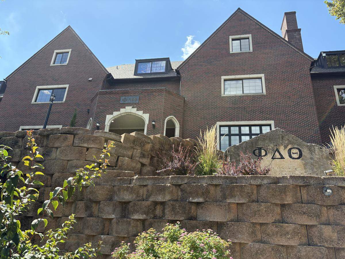 The Phi Delta Theta fraternity house in Lawrence, Kansas.