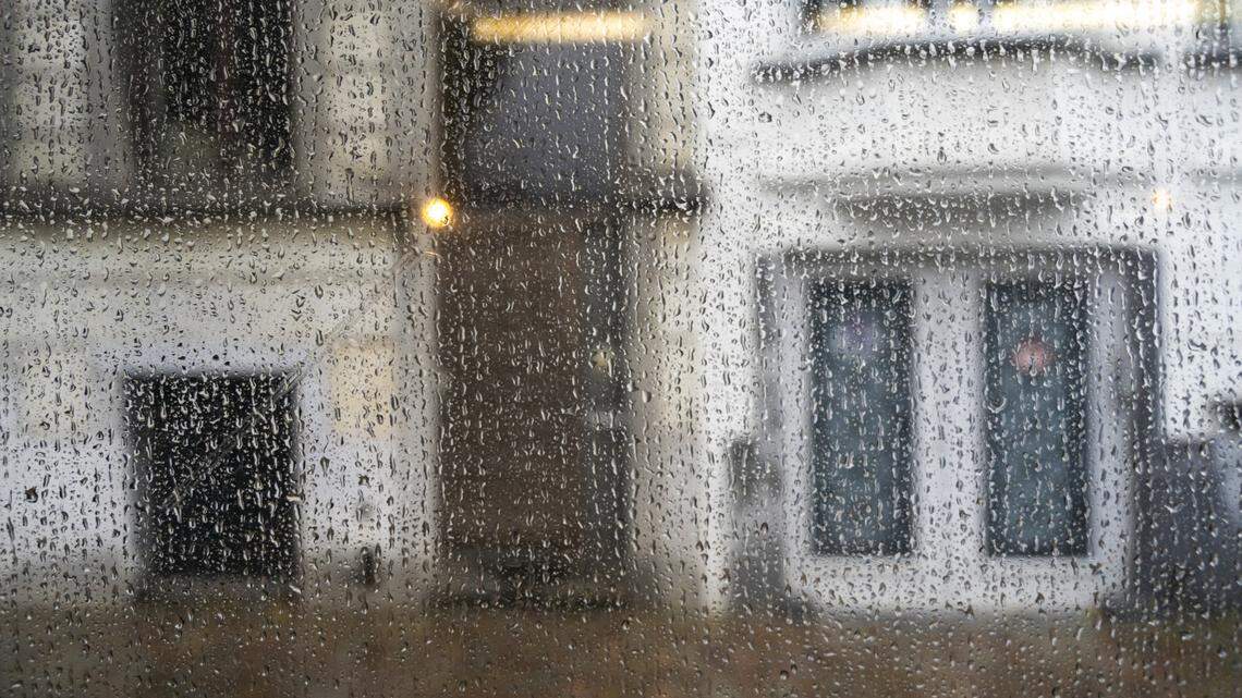 Windows on a rainy day.