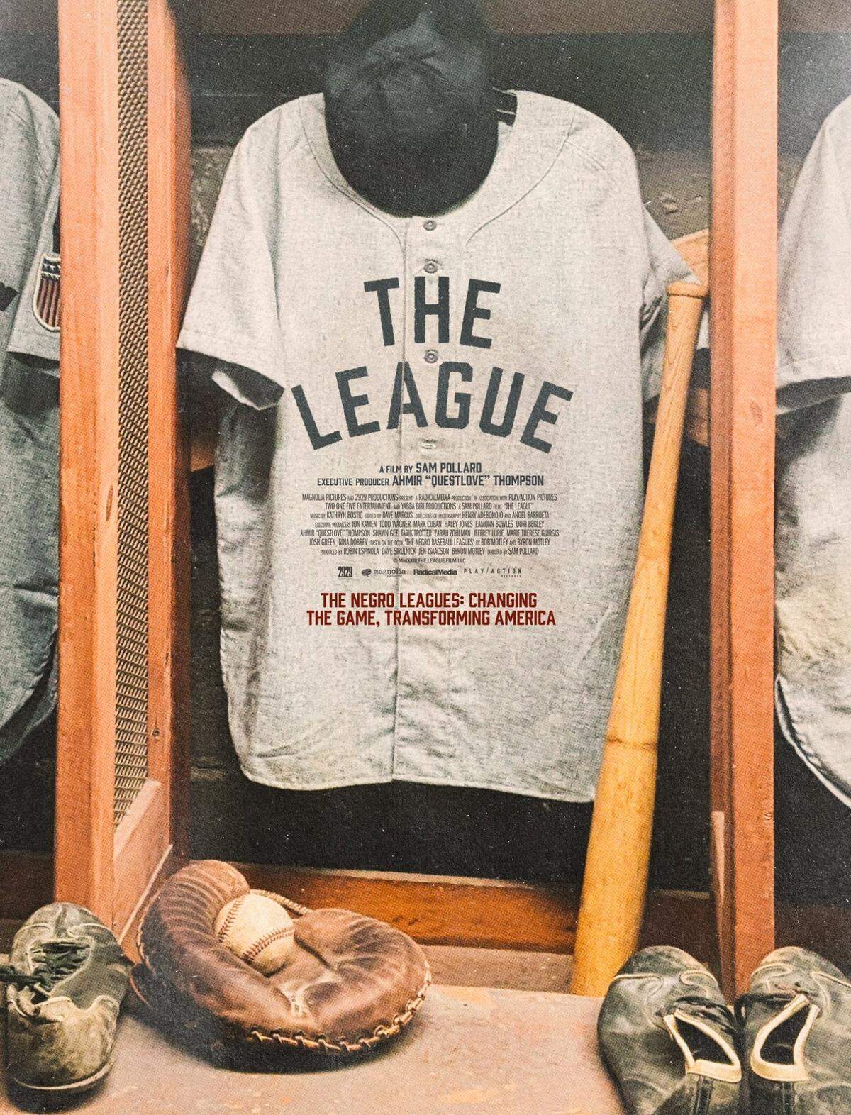 Theatrical one-sheet for the new Negro League baseball film “The League,” a Magnolia Pictures release.
